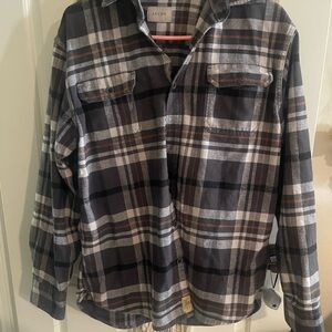 Jachs Black and Brown Plaid Shirt